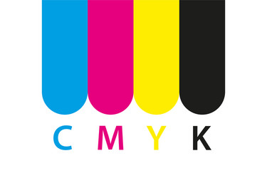 Cmyk print icon four circles in symbol vector