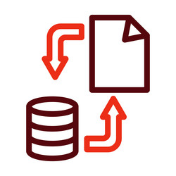 data synchronization thick line two color icons vector image