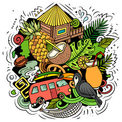 Hawaii cartoon doodle design vector