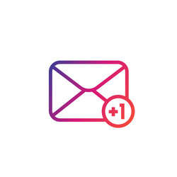 incoming message icon with notification linear vector image