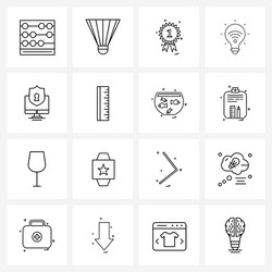 isolated symbols set 16 simple line icons vector