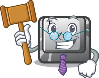judge button t in mascot shape vector image