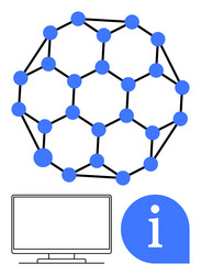 molecular structure with computer monitor vector image