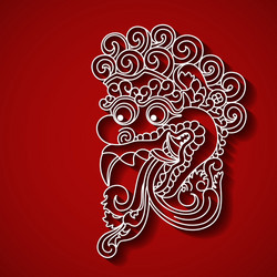 mythological god s face balinese tradition vector