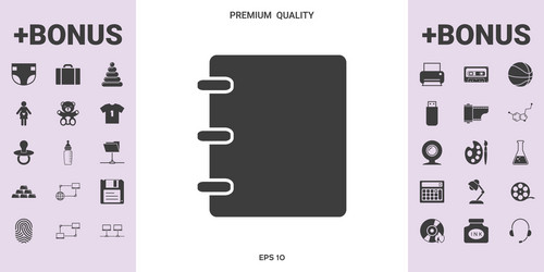 notebook address phone book icon with blank vector image