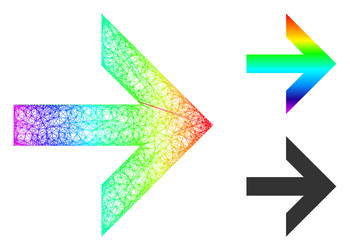 Rainbow net gradient arrow right icon vector