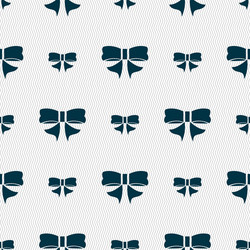 Ribbon bow icon sign seamless pattern vector