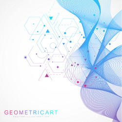 Science network pattern connecting lines and dots vector