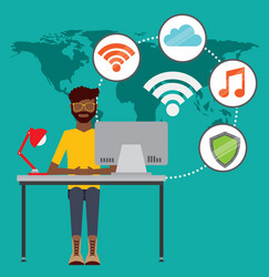 web hosting design vector image