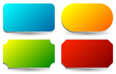 badge button banner set in 4 bright color vector image