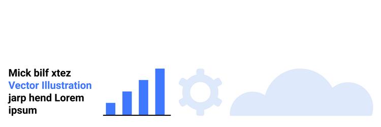 bar chart with gear and cloud representing data vector image