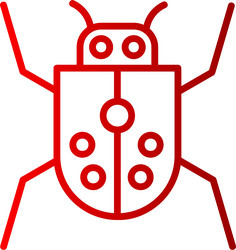 bug line gradient icon vector image