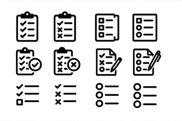 checklist icons representing various tasks vector image