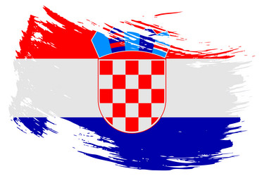 croatia brush stroke flag background hand drawn vector