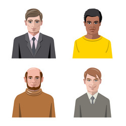 isolated object avatar and face icon set vector image