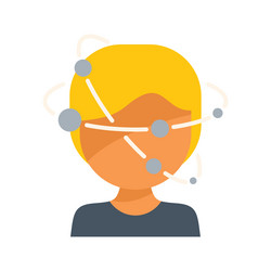 man thinking with artificial intelligence network vector image