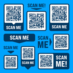 scan me qr code sticker with text online payment vector image