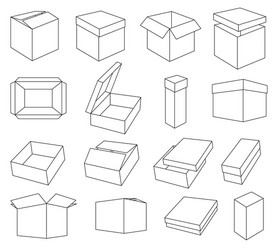 simple set of box and crates related icons vector image