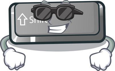 super cool button shift on a keyboard mascot vector image
