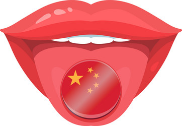 tongue with flag design vector image