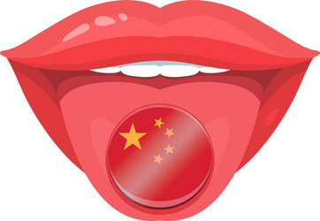 tongue with flag design vector