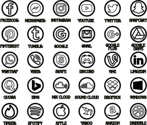 20 Stylish Social Media Icons such as text. discord. blogger and caffeine  icons. Clean and professional 18713900 Vector Art at Vecteezy