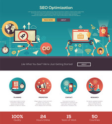 flat design seo optimization website header banner vector image
