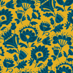 Peasant decorative flower seamless pattern vector