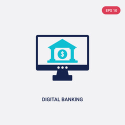 Two color digital banking icon from general-1 vector