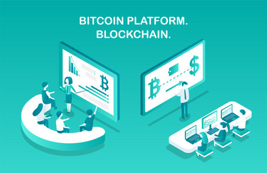 bitcoin platform blockchain vector image