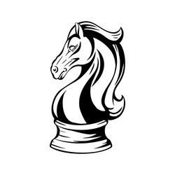 Black and White Knight Horse Vector Image