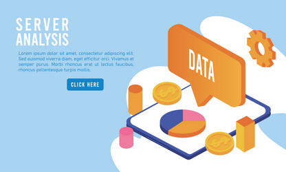 data analysis technology with tablet and speech vector image