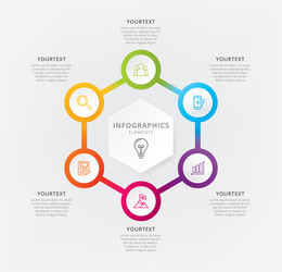 Hexagon chart template vector