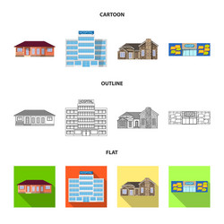 isolated object of building and front icon vector image
