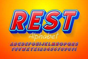 3D Display Alphabet Font - Colorful & Bold vector image