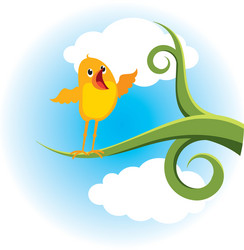 Bird on branch vector