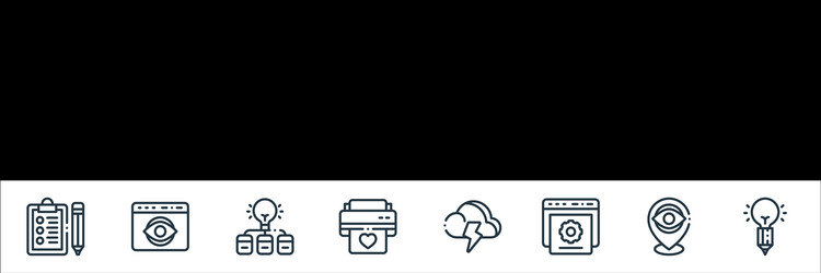 design thinking line icons linear set quality vector image