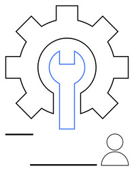 gear and wrench representing system configuration vector image