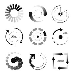 Loading progress or load circle icon Royalty Free Vector