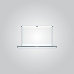 Laptop - icon sign and button vector