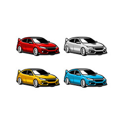 Car Set Icon Collection Vector Image