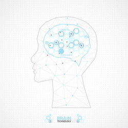 creative brain concept background with triangular vector image