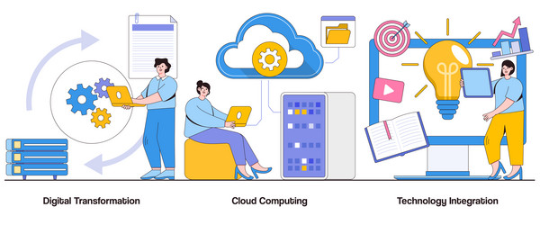 digital transformation cloud computing technology vector image