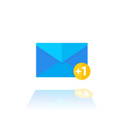 incoming message mail icon with notification vector