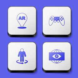 set augmented reality ar gamepad 3d modeling vector image