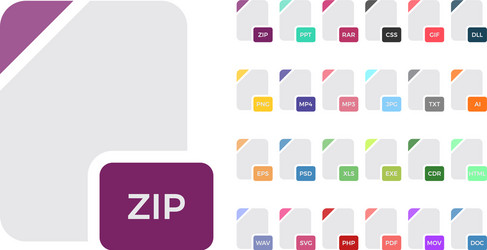 flat file format icons audio video image vector image