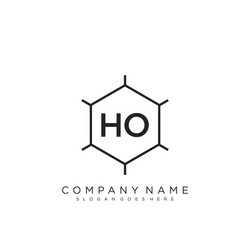 ho initial handwriting logo design vector