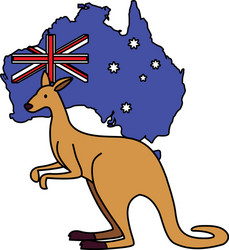 Kangaroo with map australia in background Vector Image