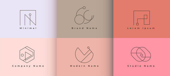 minimal style abstract branding icon template vector image