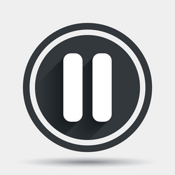 pause sign icon player navigation button vector image